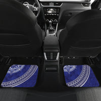 Tupou College Toloa Car Mats Ngatu Tapa Mix Style LT7 Set 2pcs - Back Blue - Polynesian Pride