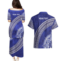 Tupou College Toloa Couples Matching Puletasi and Hawaiian Shirt Ngatu Tapa Mix Style LT7 - Polynesian Pride