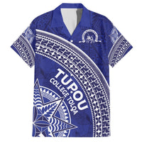 Tupou College Toloa Hawaiian Shirt Ngatu Tapa Mix Style LT7 Blue - Polynesian Pride