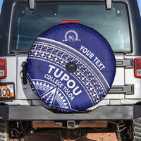 Tupou College Toloa Spare Tire Cover Ngatu Tapa Mix Style LT7 Blue - Polynesian Pride