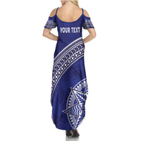 Tupou College Toloa Summer Maxi Dress Ngatu Tapa Mix Style LT7 - Polynesian Pride
