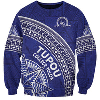 Tupou College Toloa Sweatshirt Ngatu Tapa Mix Style LT7 Unisex Blue - Polynesian Pride