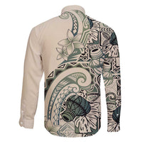 Aloha Hawaii Tapa Family Matching Long Sleeve Bodycon Dress and Hawaiian Shirt Summer Green Hawaiian Ipu - Polynesian Pride