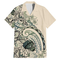 Aloha Hawaii Tapa Family Matching Short Sleeve Bodycon Dress and Hawaiian Shirt Summer Green Hawaiian Ipu - Polynesian Pride