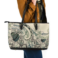 Aloha Hawaii Tapa Leather Tote Bag Summer Green Hawaiian Ipu - Polynesian Pride