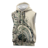 Aloha Hawaii Tapa Sleeveless Zip Hoodie Summer Green Hawaiian Ipu - Polynesian Pride
