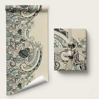 Aloha Hawaii Tapa Wrapping Paper Summer Green Hawaiian Ipu LT7 58" × 23" Emerald - Polynesian Pride