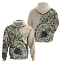 Aloha Hawaii Tapa Zip Hoodie Summer Green Hawaiian Ipu - Polynesian Pride