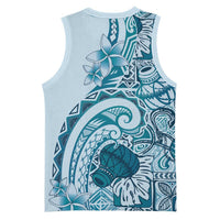 Aloha Hawaii Tapa Basketball Jersey Cool Turquoise Hawaiian Ipu - Polynesian Pride