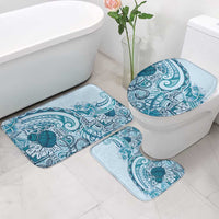Aloha Hawaii Tapa Bathroom Set Cool Turquoise Hawaiian Ipu - Polynesian Pride