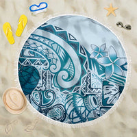 Aloha Hawaii Tapa Beach Blanket Cool Turquoise Hawaiian Ipu LT7 One Size 150cm Turquoise - Polynesian Pride