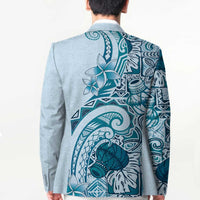 Aloha Hawaii Tapa Blazer Cool Turquoise Hawaiian Ipu - Polynesian Pride