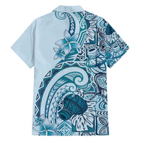 Aloha Hawaii Tapa Family Matching Short Sleeve Bodycon Dress and Hawaiian Shirt Cool Turquoise Hawaiian Ipu - Polynesian Pride