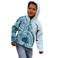 Aloha Hawaii Tapa Kid Hoodie Cool Turquoise Hawaiian Ipu - Polynesian Pride