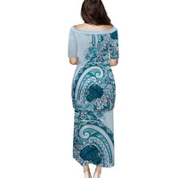 Aloha Hawaii Tapa Puletasi Cool Turquoise Hawaiian Ipu - Polynesian Pride