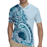 Aloha Hawaii Tapa Rugby Jersey Cool Turquoise Hawaiian Ipu LT7 - Polynesian Pride