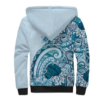 Aloha Hawaii Tapa Sherpa Hoodie Cool Turquoise Hawaiian Ipu LT7 - Polynesian Pride