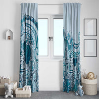 Aloha Hawaii Tapa Window Curtain Cool Turquoise Hawaiian Ipu - Polynesian Pride