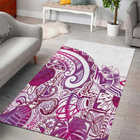 Aloha Hawaii Tapa Area Rug Vibrant Fuchsia Hawaiian Ipu - Polynesian Pride