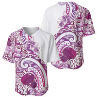 Aloha Hawaii Tapa Baseball Jersey Vibrant Fuchsia Hawaiian Ipu - Polynesian Pride