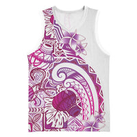 Aloha Hawaii Tapa Basketball Jersey Vibrant Fuchsia Hawaiian Ipu - Polynesian Pride