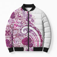 Aloha Hawaii Tapa Bomber Puffer Jacket Vibrant Fuchsia Hawaiian Ipu LT7 Unisex Fuchsia - Polynesian Pride