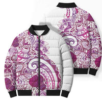 Aloha Hawaii Tapa Bomber Puffer Jacket Vibrant Fuchsia Hawaiian Ipu LT7 - Polynesian Pride
