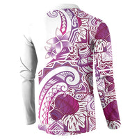 Aloha Hawaii Tapa Button Sweatshirt Vibrant Fuchsia Hawaiian Ipu LT7 - Polynesian Pride