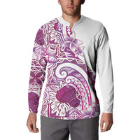 Aloha Hawaii Tapa Button Sweatshirt Vibrant Fuchsia Hawaiian Ipu LT7 - Polynesian Pride