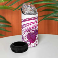 Aloha Hawaii Tapa 4 in 1 Can Cooler Tumbler Vibrant Fuchsia Hawaiian Ipu - Polynesian Pride