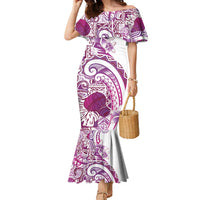 Aloha Hawaii Tapa Family Matching Mermaid Dress and Hawaiian Shirt Vibrant Fuchsia Hawaiian Ipu - Polynesian Pride