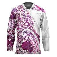 Aloha Hawaii Tapa Hockey Jersey Vibrant Fuchsia Hawaiian Ipu LT7 Unisex Fuchsia - Polynesian Pride