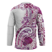 Aloha Hawaii Tapa Hockey Jersey Vibrant Fuchsia Hawaiian Ipu LT7 - Polynesian Pride