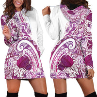 Aloha Hawaii Tapa Hoodie Dress Vibrant Fuchsia Hawaiian Ipu - Polynesian Pride