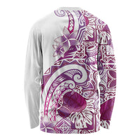 Aloha Hawaii Tapa Long Sleeve Shirt Vibrant Fuchsia Hawaiian Ipu LT7 - Polynesian Pride