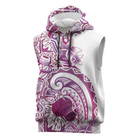 Aloha Hawaii Tapa Sleeveless Hoodie Vibrant Fuchsia Hawaiian Ipu - Polynesian Pride
