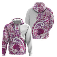 Aloha Hawaii Tapa Zip Hoodie Vibrant Fuchsia Hawaiian Ipu - Polynesian Pride