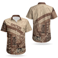 Samoa Mamanu Siapo Mocha Couples Matching Puletasi and Hawaiian Shirt Tatau Malie
