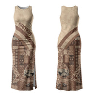 Samoa Mamanu Siapo Mocha Family Matching Tank Maxi Dress and Hawaiian Shirt Tatau Malie