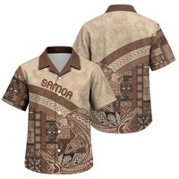 Samoa Mamanu Siapo Mocha Family Matching Tank Maxi Dress and Hawaiian Shirt Tatau Malie