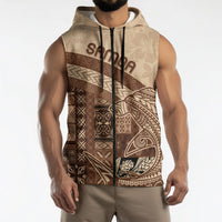Samoa Mamanu Siapo Mocha Sleeveless Zip Hoodie Tatau Malie