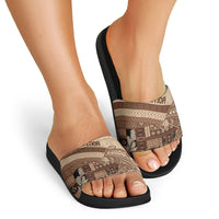 Samoa Mamanu Siapo Mocha Slide Sandals Tatau Malie