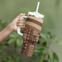 Samoa Mamanu Siapo Mocha Tumbler With Handle Tatau Malie