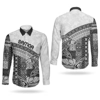Samoa Mamanu Siapo Classic Black Couples Matching Mermaid Dress and Long Sleeve Button Shirt Tatau Malie