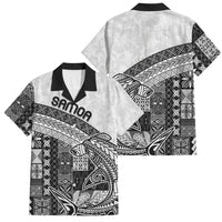 Samoa Mamanu Siapo Classic Black Family Matching Off Shoulder Maxi Dress and Hawaiian Shirt Tatau Malie