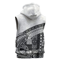 Samoa Mamanu Siapo Classic Black Sleeveless Zip Hoodie Tatau Malie