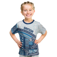 Samoa Mamanu Siapo Royal Blue Kid T Shirt Tatau Malie