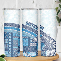 Samoa Mamanu Siapo Royal Blue Skinny Tumbler Tatau Malie
