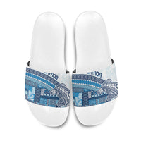 Samoa Mamanu Siapo Royal Blue Slide Sandals Tatau Malie