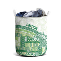 Samoa Mamanu Siapo Forest Green Laundry Basket Tatau Malie
